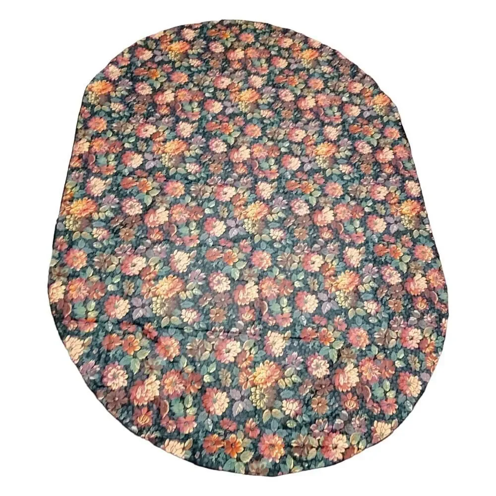 Vintage Christmas Holiday Poinsettia Floral Design Oblong‎ Table Cloth 83 X 60